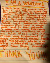 Carta de agradecimiento de un joven participante en el evento Idaho Youth Unite