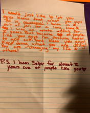 Thank you letter from Idaho Youth Unite event youth participant